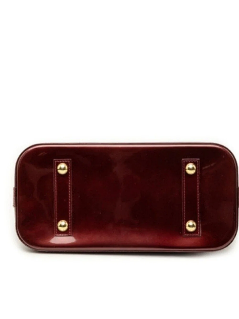 Louis Vuitton Vernis Alma PM Handbag in Burgundy Patent With The Bag